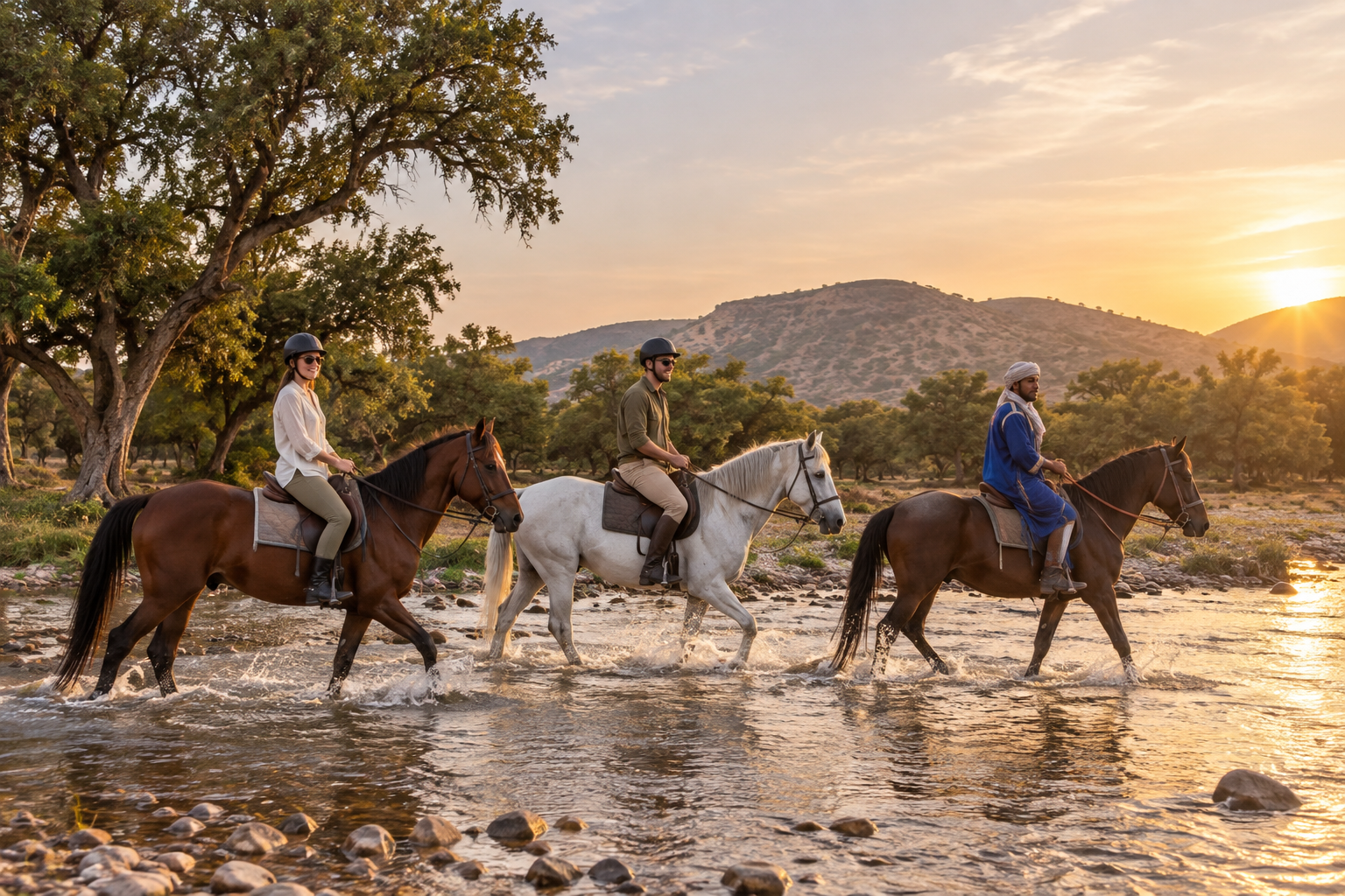 Horse Riding Through Forest & River
